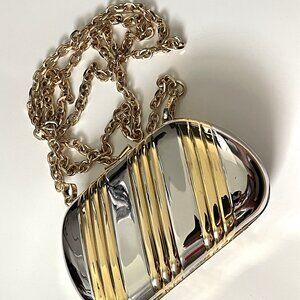 Gold silver clutch Evening metal clutch Women's clutch Wedding purse Party clutc